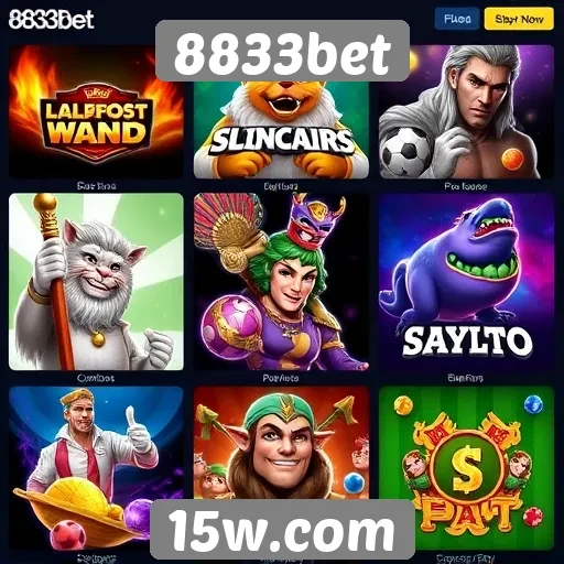 A variedade de jogos disponíveis no 8833bet